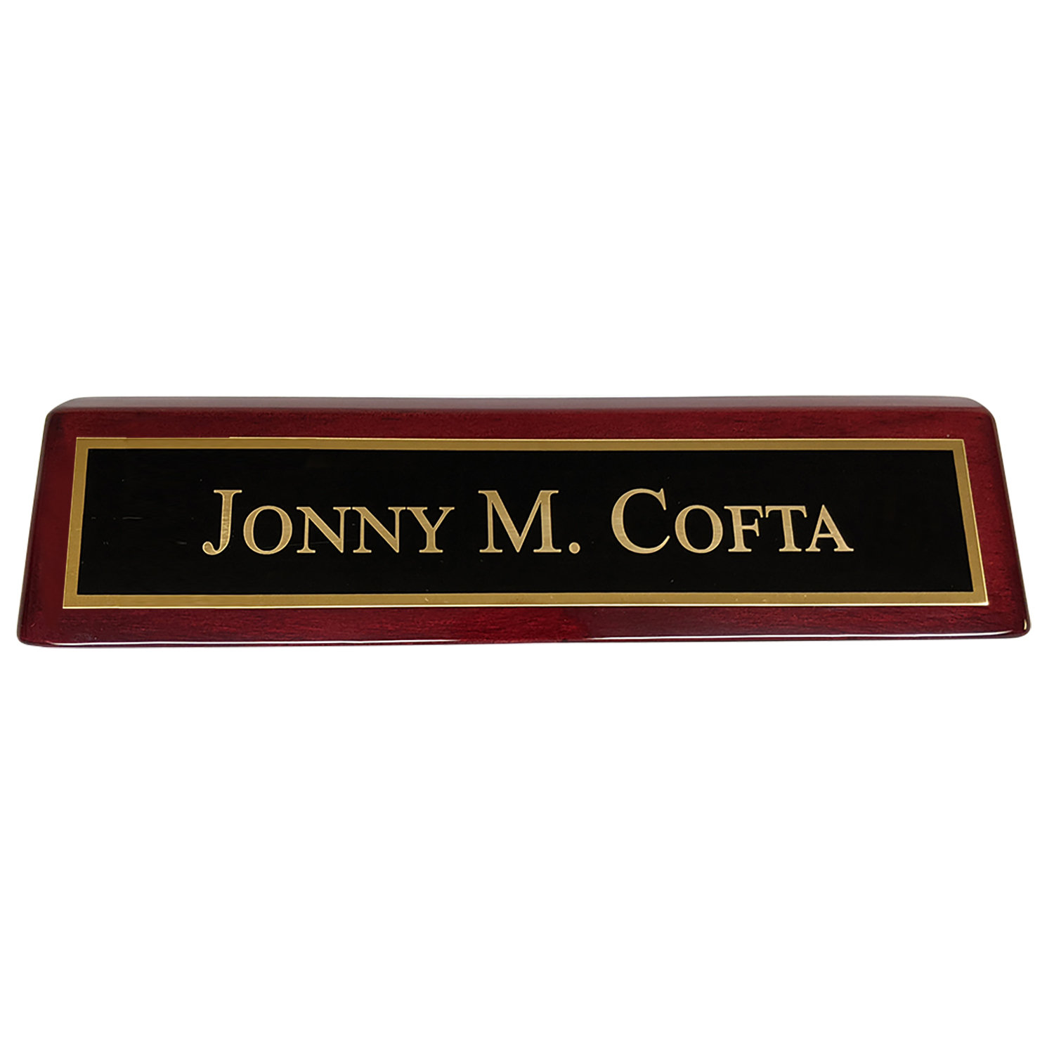 Rosewood Piano Finish Desk Name Plate