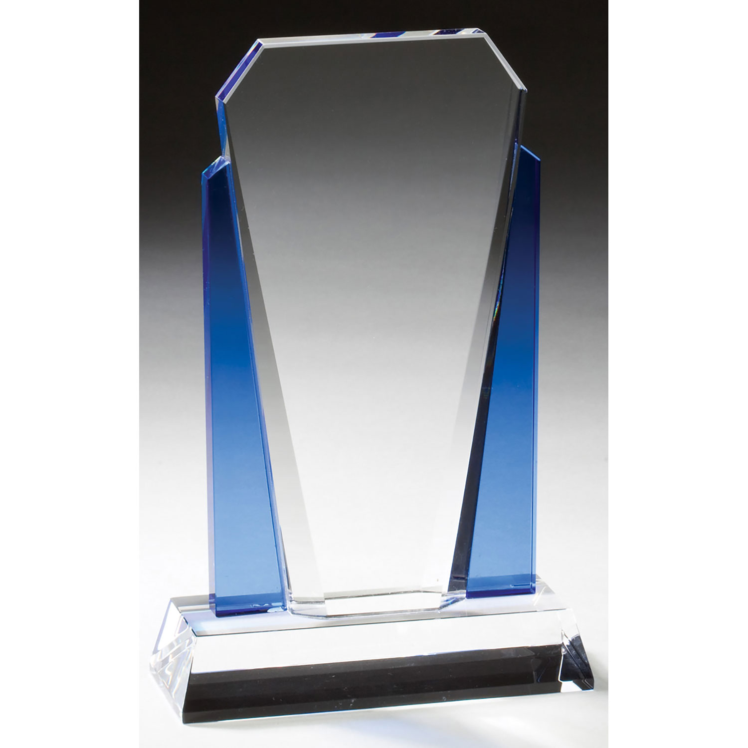 Crystal Award with Blue Accents